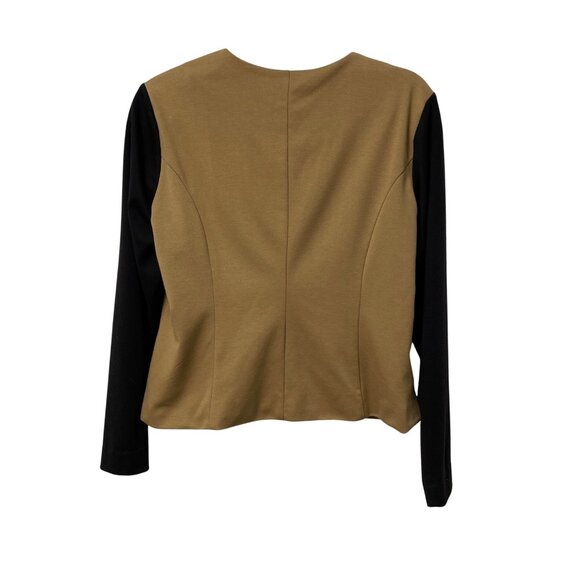 CHRISTOPHER & BANKS JACKET FULL ZIP BUSINESS CASUAL TAN BLACK NEUTRAL SIZE M - Picture 2 of 9